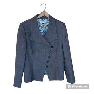 TAHARI Arthur Levine Tweed Wool Poly Lined Blazer Size 14